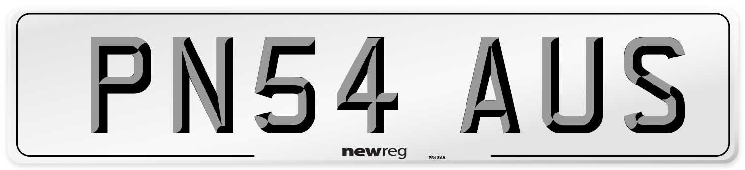 PN54 AUS Number Plate from New Reg